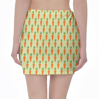 Cute Carrot Pattern Print Pencil Mini Skirt