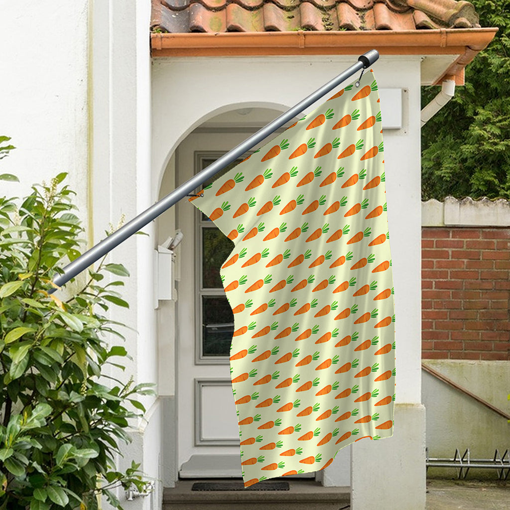 Cute Carrot Pattern Print Polyester Flag