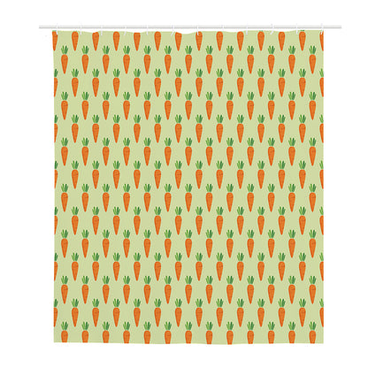 Cute Carrot Pattern Print Polyester Shower Curtain