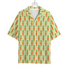 Cute Carrot Pattern Print Rayon Hawaiian Shirt