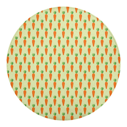Cute Carrot Pattern Print Round Blanket