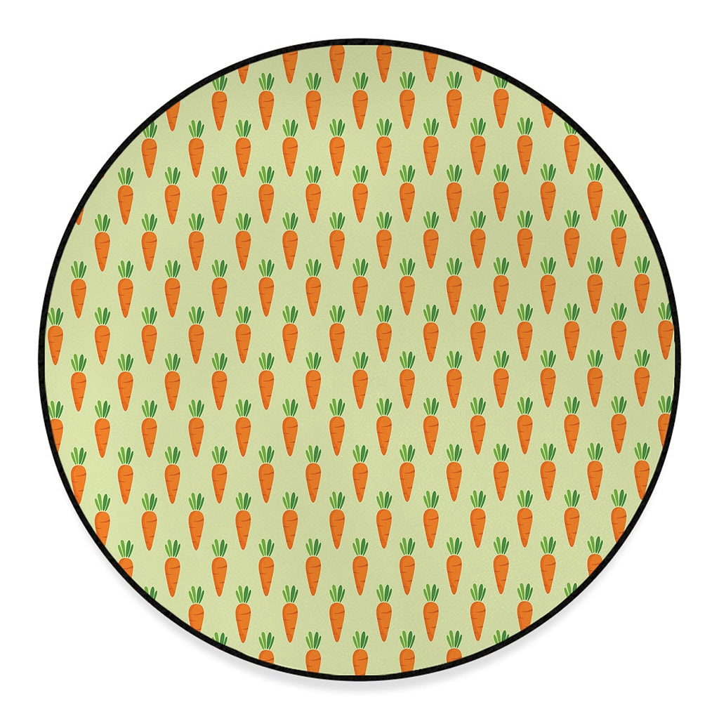 Cute Carrot Pattern Print Round Floor Mat