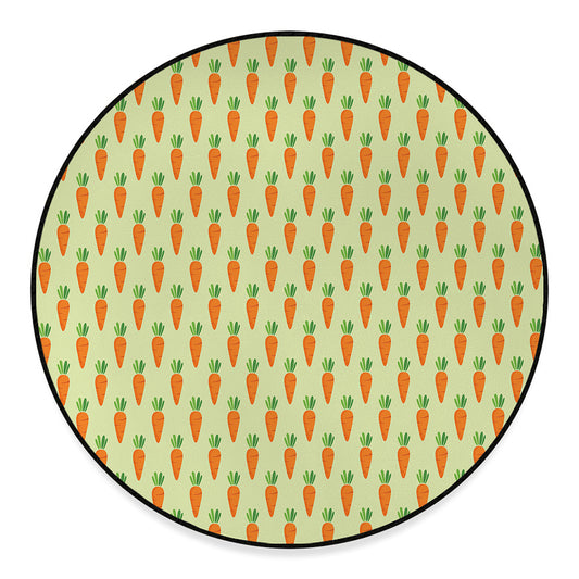 Cute Carrot Pattern Print Round Floor Mat