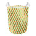 Cute Carrot Pattern Print Round Laundry Basket