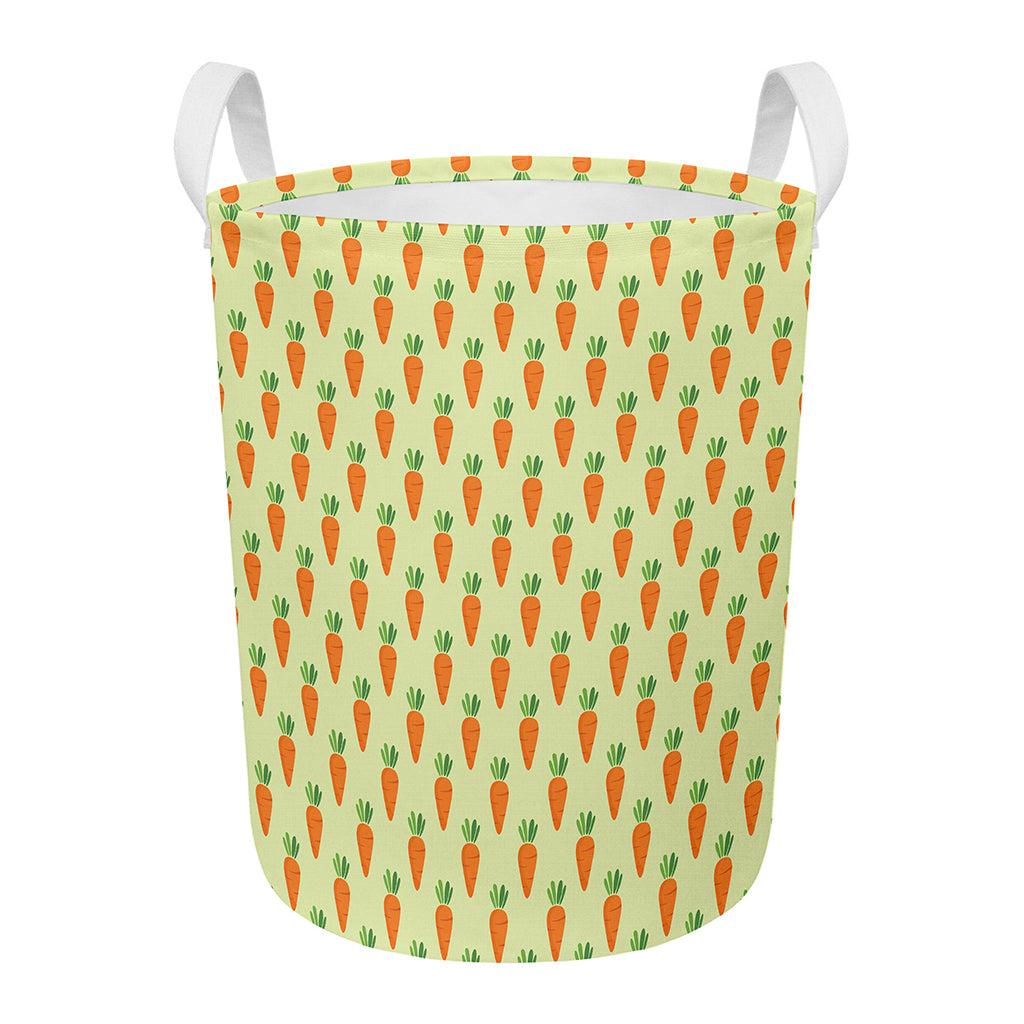 Cute Carrot Pattern Print Round Laundry Basket