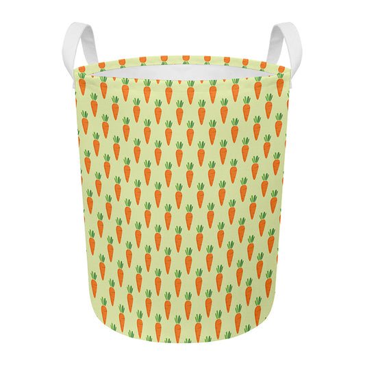 Cute Carrot Pattern Print Round Laundry Basket