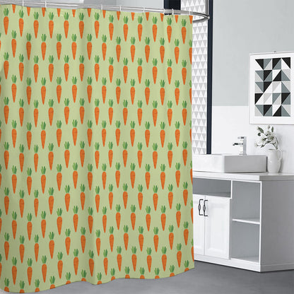 Cute Carrot Pattern Print Shower Curtain
