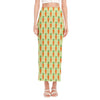 Cute Carrot Pattern Print Side Slit Maxi Skirt