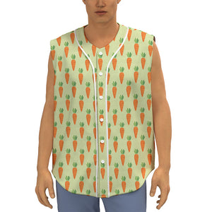 Cute Carrot Pattern Print Sleeveless Baseball Jersey