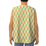 Cute Carrot Pattern Print Sleeveless Baseball Jersey