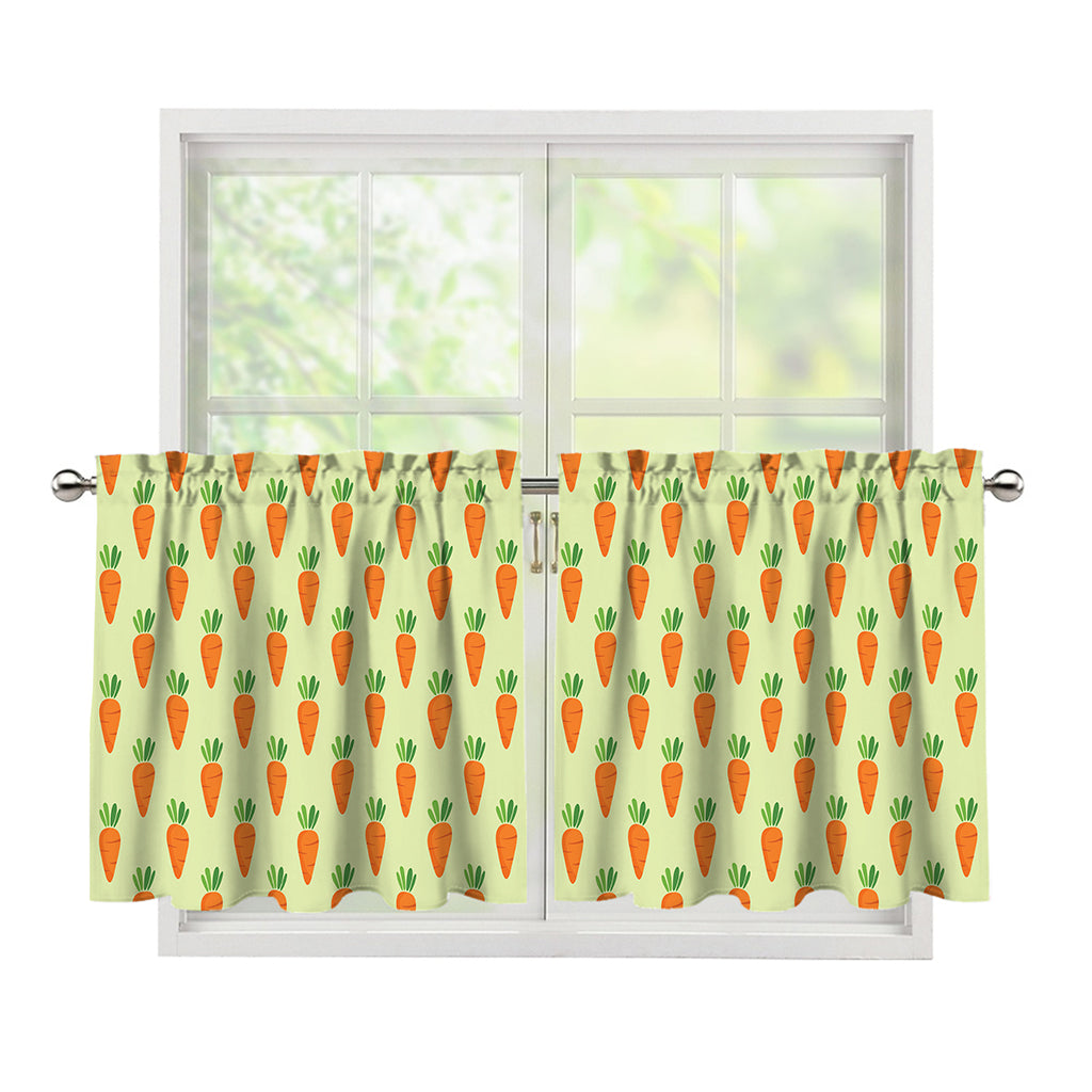 Cute Carrot Pattern Print Tier Curtains