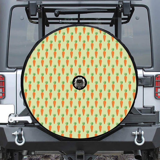 Cute Carrot Pattern Print Tire Cover With Camera Hole