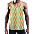 Cute Carrot Pattern Print Men's Workout Tank Top