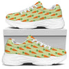 Cute Carrot Pattern Print White Chunky Shoes