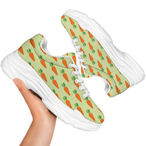 Cute Carrot Pattern Print White Chunky Shoes