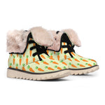 Cute Carrot Pattern Print Winter Boots