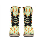 Cute Carrot Pattern Print Winter Boots