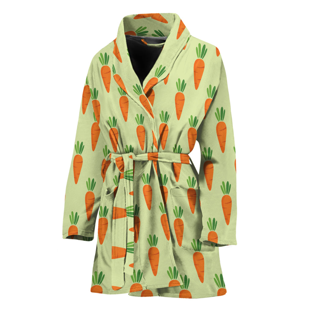 Cute Carrot Pattern Print Women's Bathrobe