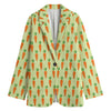 Cute Carrot Pattern Print Women's Cotton Blazer