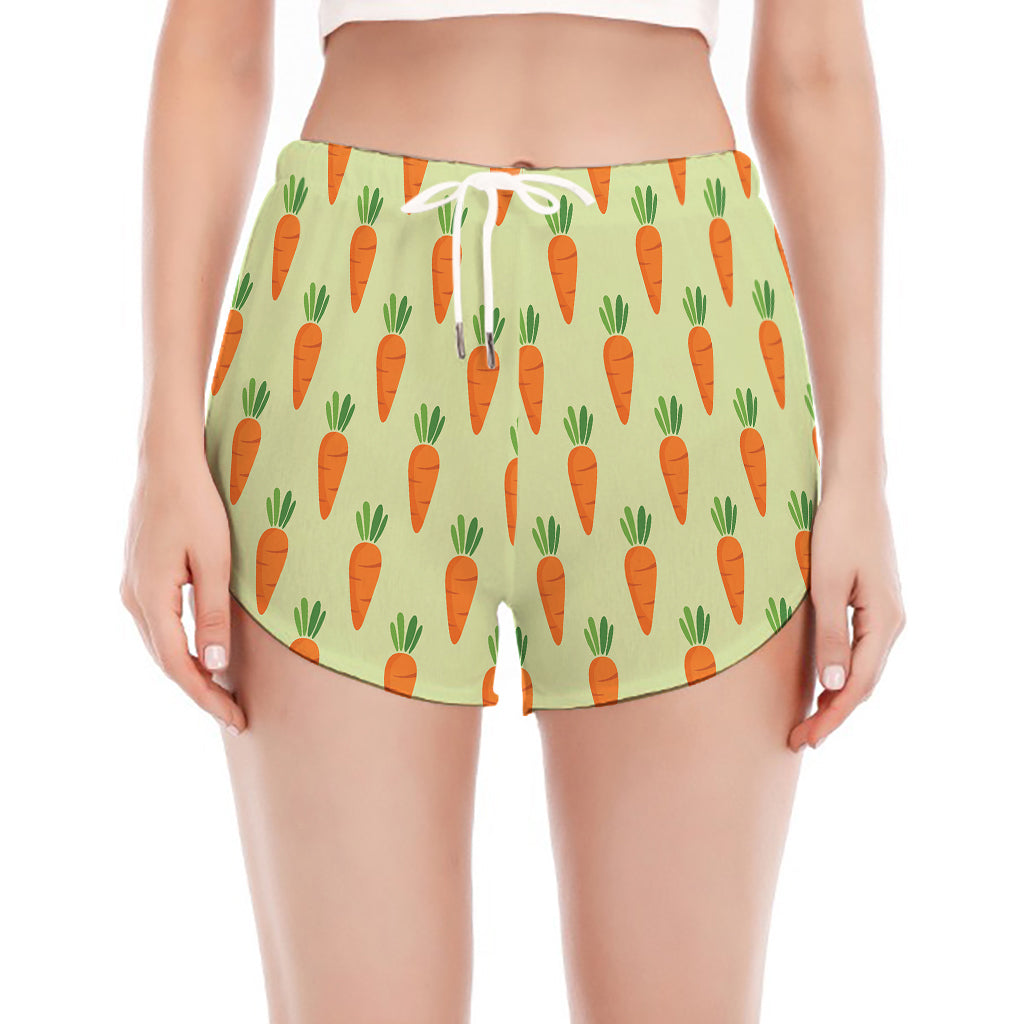 Cute Carrot Pattern Print Women's Split Running Shorts