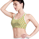 Cute Carrot Pattern Print Women's Sports Bra