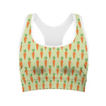 Cute Carrot Pattern Print Women's Sports Bra