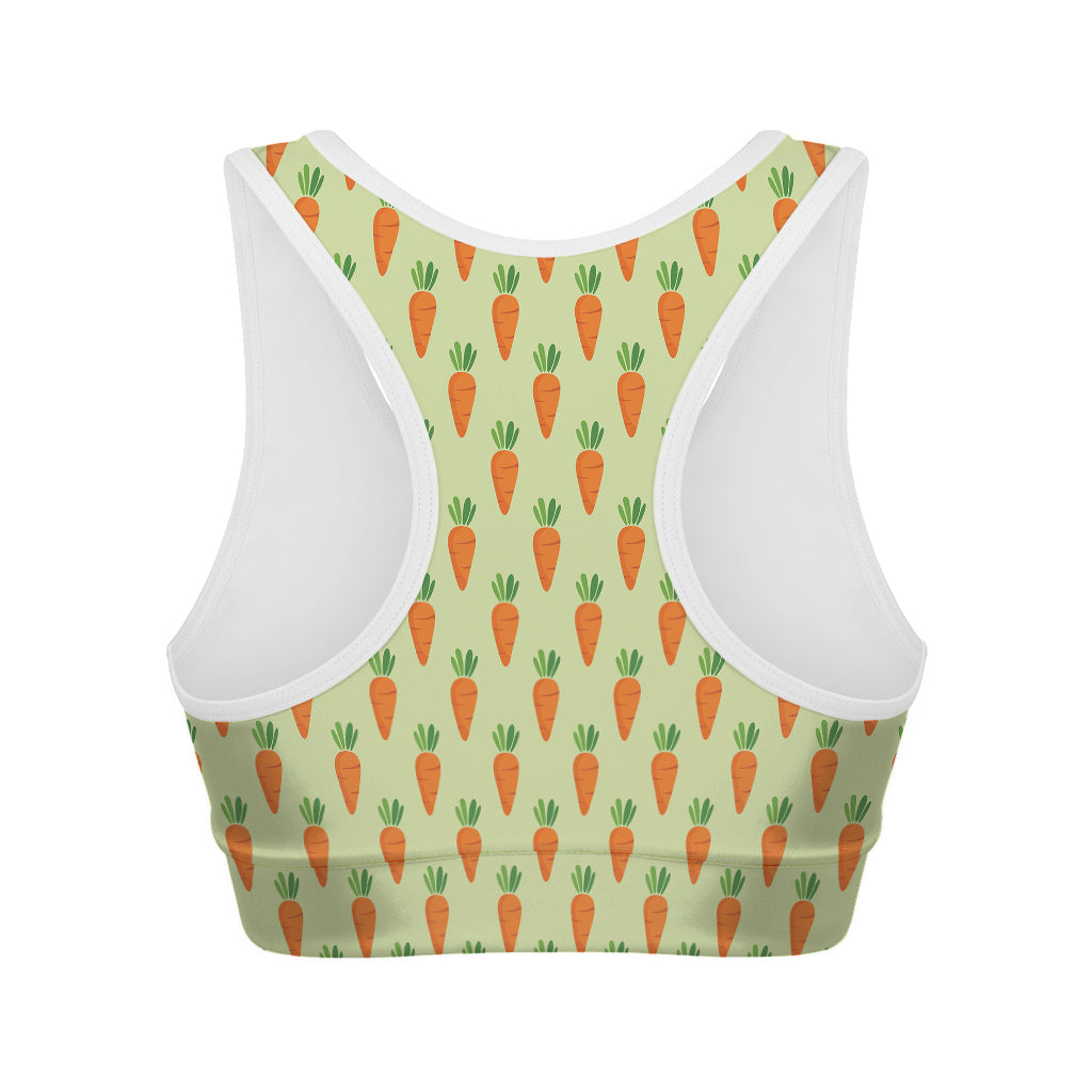Cute Carrot Pattern Print Women's Sports Bra