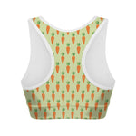 Cute Carrot Pattern Print Women's Sports Bra