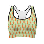 Cute Carrot Pattern Print Women's Sports Bra