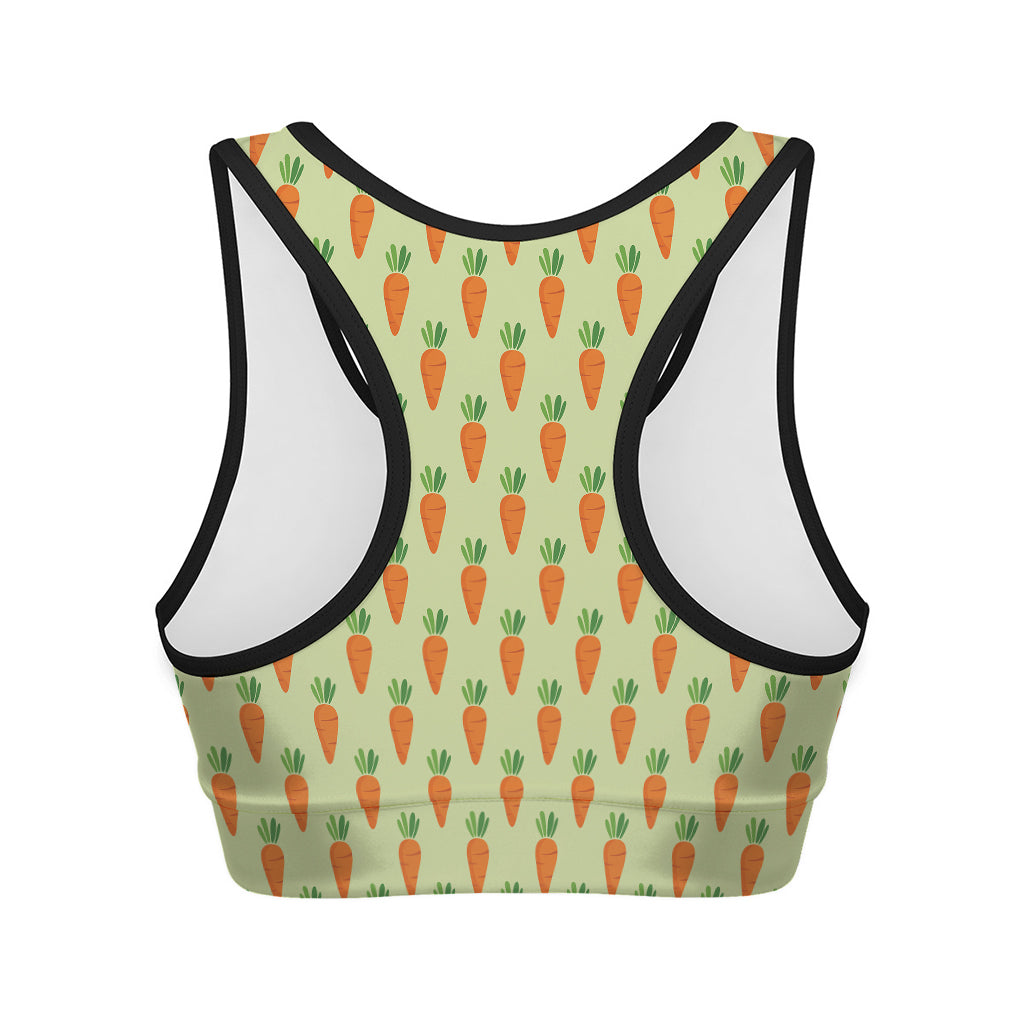 Cute Carrot Pattern Print Women's Sports Bra
