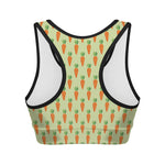 Cute Carrot Pattern Print Women's Sports Bra