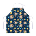 Cute Cartoon Aquarius Pattern Print Adjustable Apron