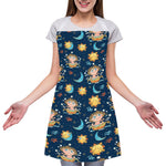 Cute Cartoon Aquarius Pattern Print Adjustable Apron
