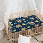 Cute Cartoon Aquarius Pattern Print Baby Crib Sheet