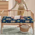 Cute Cartoon Aquarius Pattern Print Baby Crib Sheet