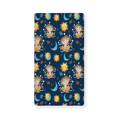 Cute Cartoon Aquarius Pattern Print Baby Crib Sheet