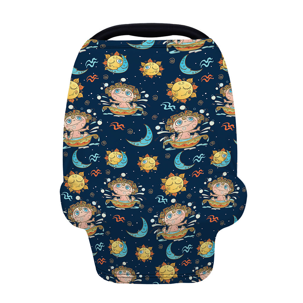 Cute Cartoon Aquarius Pattern Print Baby Seat Cover