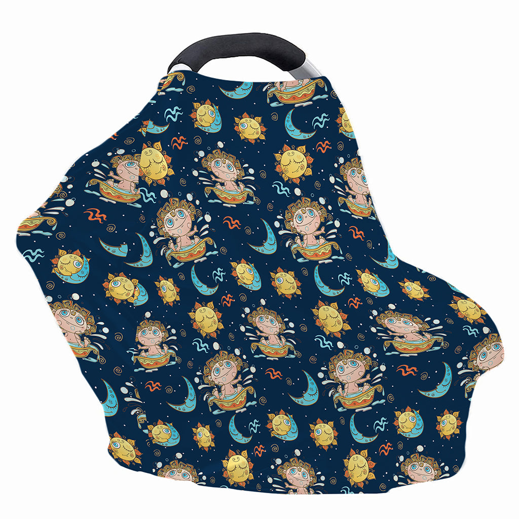 Cute Cartoon Aquarius Pattern Print Baby Seat Cover