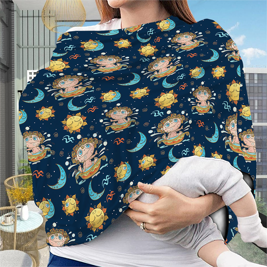Cute Cartoon Aquarius Pattern Print Baby Seat Cover