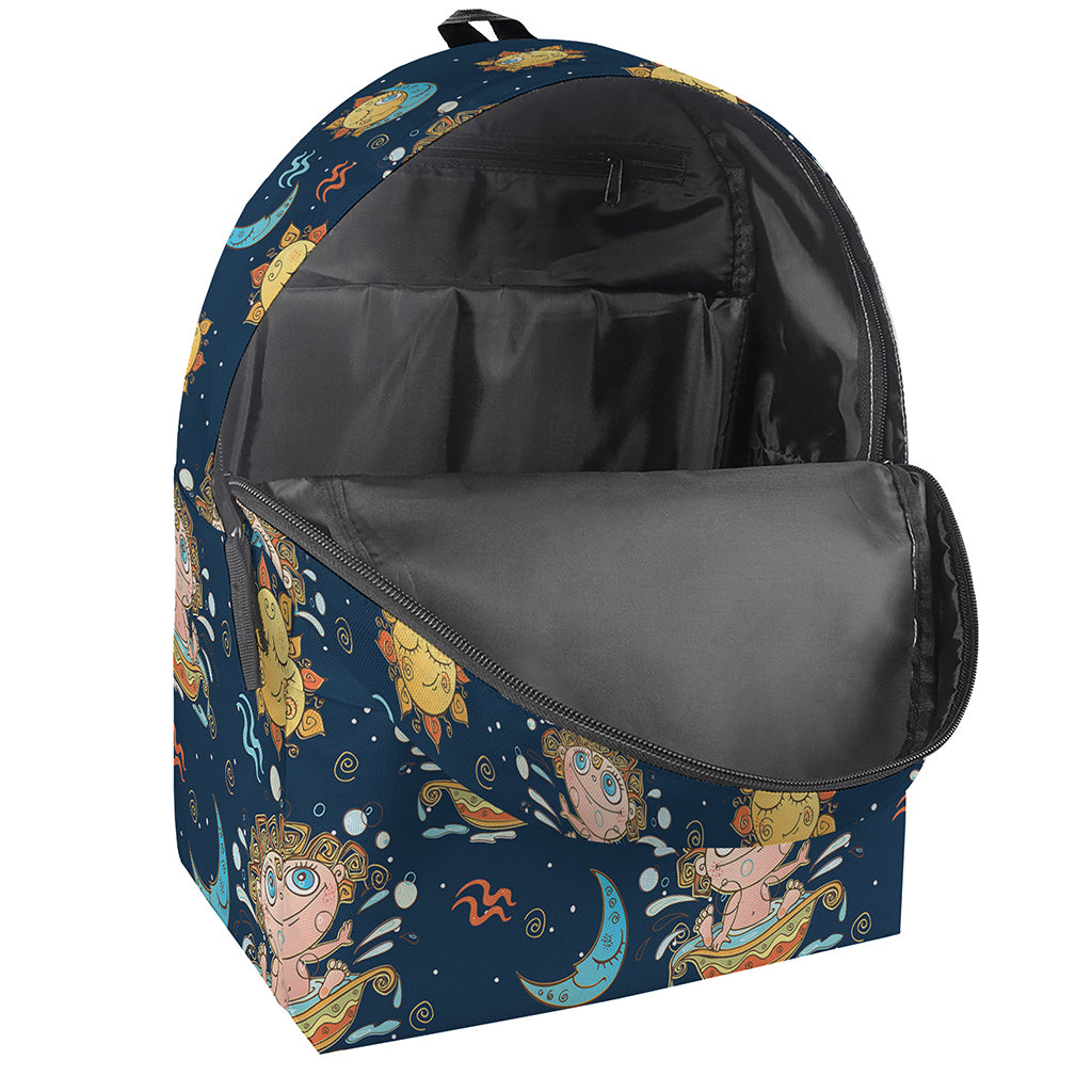 Cute Cartoon Aquarius Pattern Print Backpack