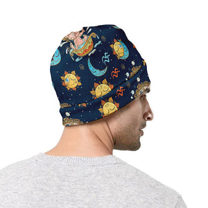 Cute Cartoon Aquarius Pattern Print Beanie