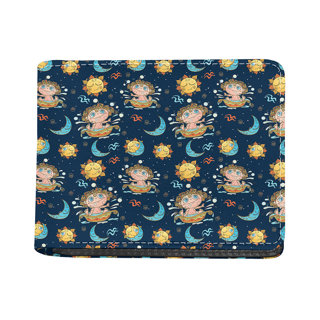 Cute Cartoon Aquarius Pattern Print Bifold Wallet