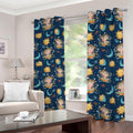 Cute Cartoon Aquarius Pattern Print Dimout Grommet Curtains