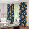 Cute Cartoon Aquarius Pattern Print Blackout Grommet Curtains