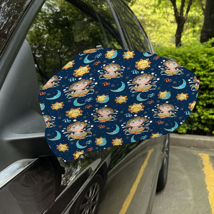 Cute Cartoon Aquarius Pattern Print Car Side Mirror Covers