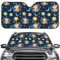 Cute Cartoon Aquarius Pattern Print Car Windshield Sun Shade