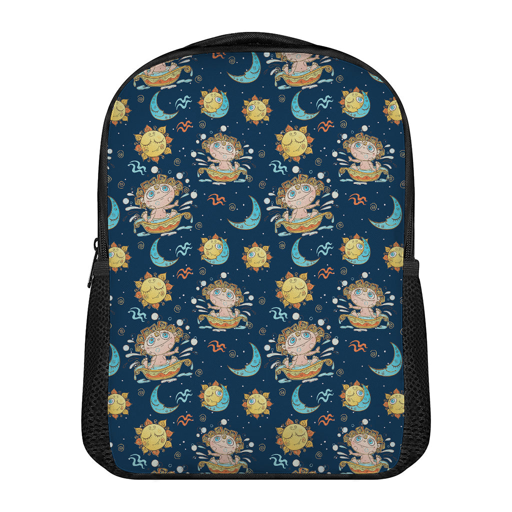 Cute Cartoon Aquarius Pattern Print Casual Backpack