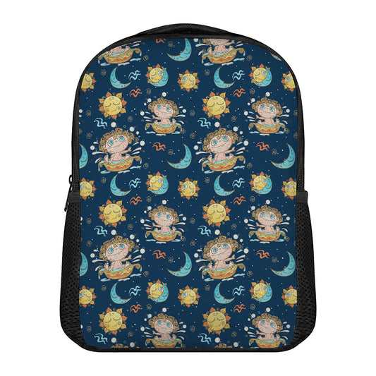 Cute Cartoon Aquarius Pattern Print Casual Backpack