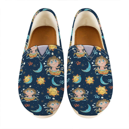 Cute Cartoon Aquarius Pattern Print Casual Shoes