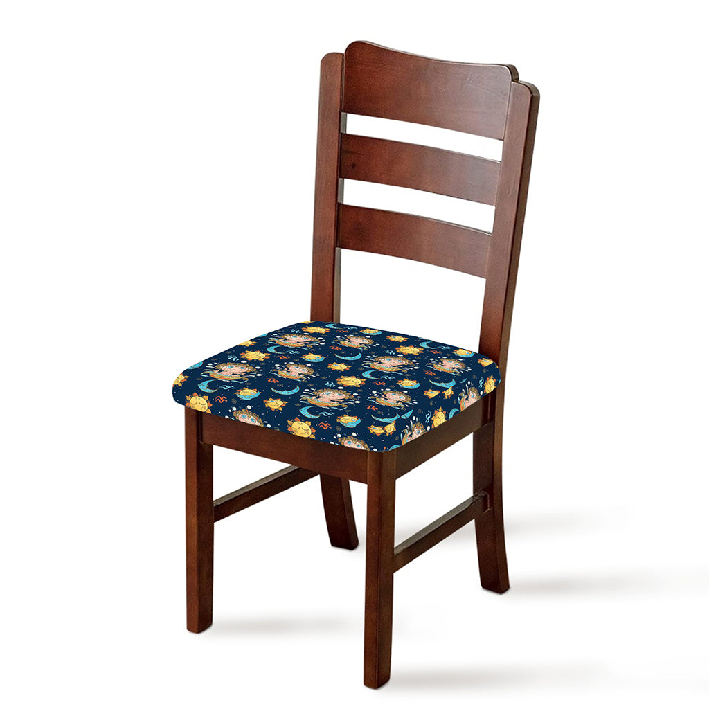 Cute Cartoon Aquarius Pattern Print Chair Cushion Cover